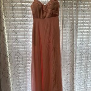 Elegant Pink Strapless Evening Gown